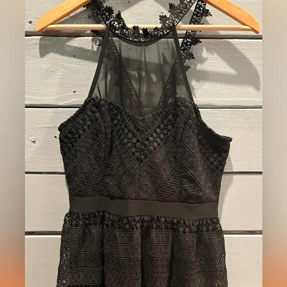 Francesca's Collections Black Lace Mini Dress - Picture 2 of 6
